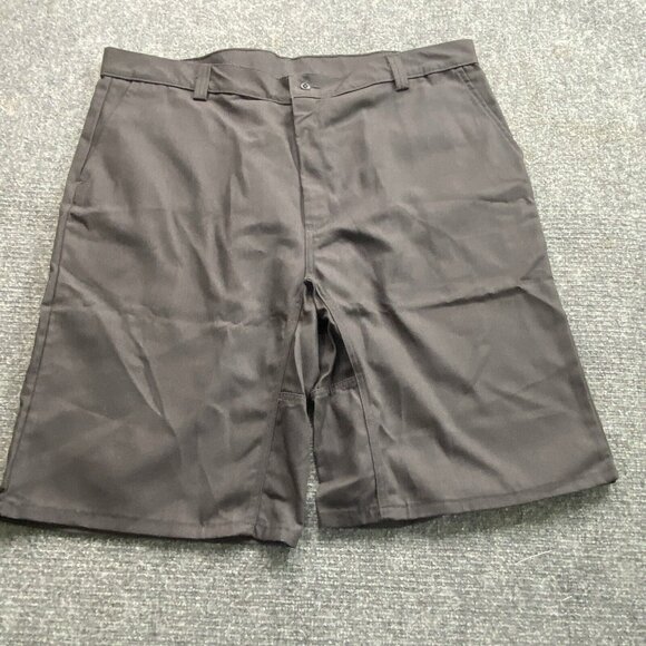 Wrangler Workwear Shorts Mens 42 x 12 Gray Plain Front Inseam GusseI Outdoor - Picture 2 of 9